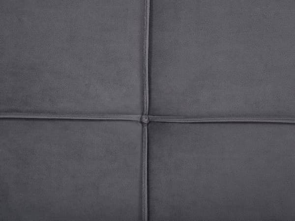 Dobbeltseng Grått Fløyelsstoff Svarte Metallben 180 x 200 cm Polstret Quiltet sengegavl Moderne Slankt Utseende Soverom Sengestol Tilbehør til stoler