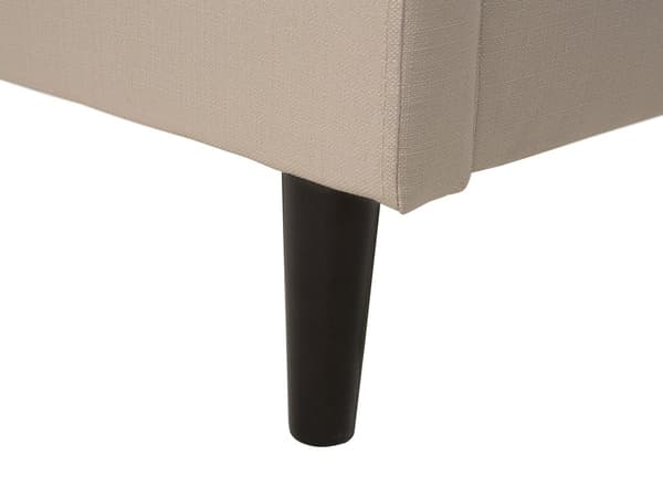 Polstret Seng Beige 180 x 200 cm Lamellramme Buede Klaffer Metalldekorasjon Klassisk Tradisjonell