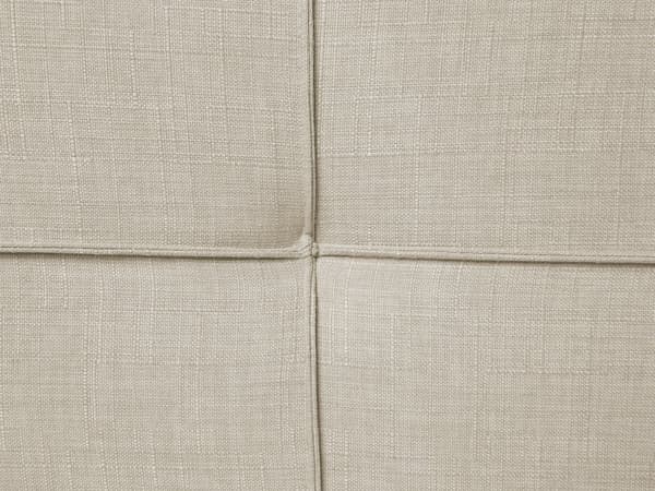 Dobbeltseng Beige Fløyelsstoff Svarte Metallben 180 x 200 cm Polstret Quiltet sengegavl Moderne Slankt Utseende Soverom Sengestol Tilbehør til stoler