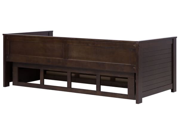 Sengeramme med Oppbevaring Mørkebrun Gummitre 90 x 200 cm Gjesteseng