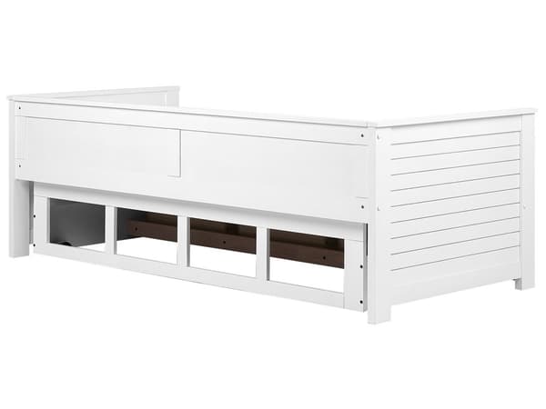 Sengeramme med Oppbevaring Hvit 90 x 200 cm Elegant Skandinavisk Stil