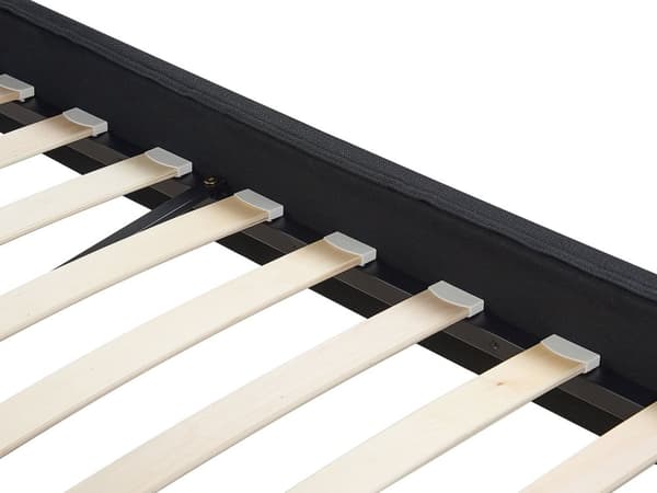 Dobbeltseng Svart Stoff LED 180 x 200 cm Lamellramme Moderne Minimalistisk Klassisk