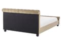 Miniatyrbilde 6 av 10: Seng Beige Fløyel 160 x 200 cm Svarte treben Hodegavl Chesterfield Klassisk design