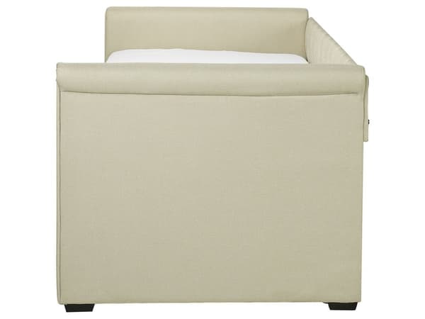 Enkeltseng Beige Polyester 80 x 200 cm Junior Sovesofa med uttrekkbar del til dobbeltseng Vattert ryggstøtte til barnerommet Multifunksjonell design