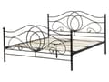 Miniatyrbilde 5 av 9: Dobbeltseng Svart Metall 160 x 200 cm Dekorativ metallseng med sengeramme Retro sengegavl Spaltegulv Soveromsinspirasjon Minimalistisk