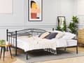 Miniatyrbilde 4 av 10: Svart Metallseng 90/180 x 200 cm med Ramme Ekstra Moderne Seng