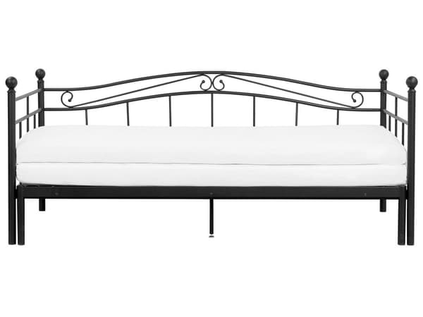 Svart Metallseng 90/180 x 200 cm med Ramme Ekstra Moderne Seng