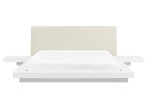 Japansk Stil Sengeramme Hvit Farge 160 x 200 cm Trefinér Lavprofil til Soverom