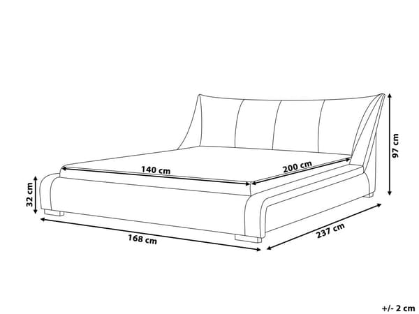 Seng Hvit skinn 140 x 200 cm Trekvart og en halv mann Seng LED Sengestativ Moderne Høy sengegavl Nakkestøtte Soveromsinnredning