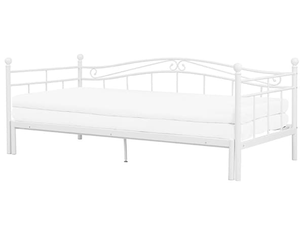 Hvit Metallseng 80/160 x 200 cm med Ramme og en Ekstra Moderne Seng