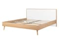 Miniatyrbilde 6 av 10: Hvit seng i lyst tre 140 x 200 cm med ramme og sengegavl Skandinavisk minimalistisk design