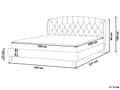 Miniatyrbilde 3 av 11: Lamellseng Ramme Beige Polyester Stoff Polstret Tuftet Nakkestøtte 160 x 200 cm Moderne Design