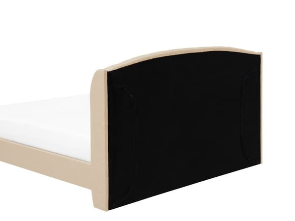 Lamellseng Ramme Beige Polyester Stoff Polstret Tuftet Nakkestøtte 160 x 200 cm Moderne Design