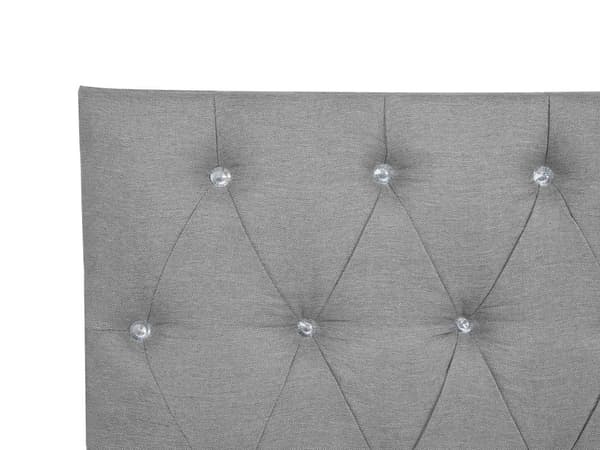 Seng Grå Polstret Polyester 180 x 200 cm Kontinentalseng Springmadrass Dekorativ sengegavl Elegant Glamour