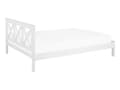 Miniatyrbilde 5 av 10: Hvit Seng med Treramme Dekorativ Sengegavl 140 x 200 cm Rustikk Design