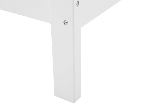 Hvit Seng med Treramme Dekorativ Sengegavl 140 x 200 cm Rustikk Design
