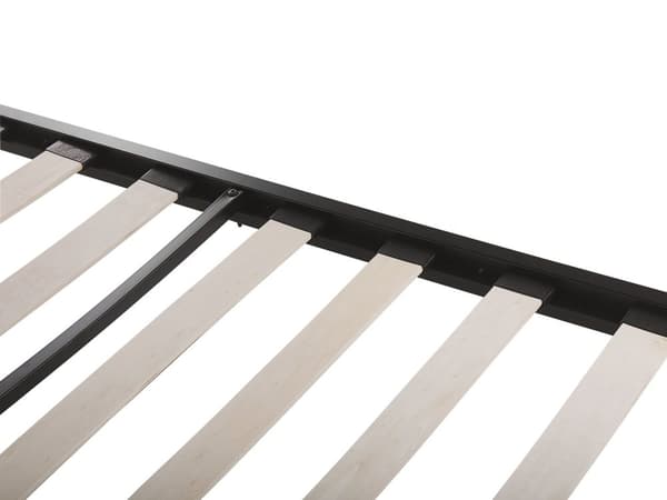 Sengeramme Svart Metall 160 x 200 cm Polstret Lamellbunn Minimalistisk Design