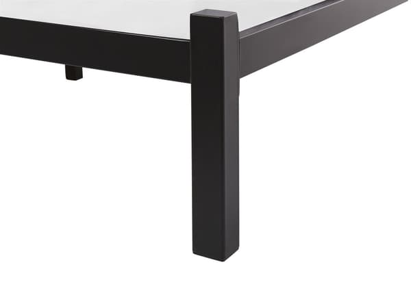 Sengeramme Svart Metall 160 x 200 cm Polstret Lamellbunn Minimalistisk Design