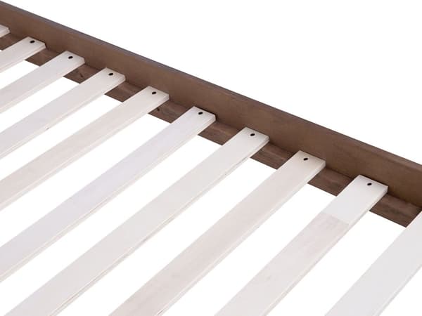 Seng 160 x 200 cm Mørkt tre MDF Ramme med sengegavl Lamellbunn Moderne design Dobbeltseng Soverom