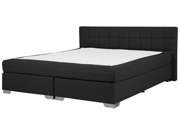 Sengetrekk Svart 180 x 200 cm med Fjærmadrasser Firkantet Høy Elegant Klassisk
