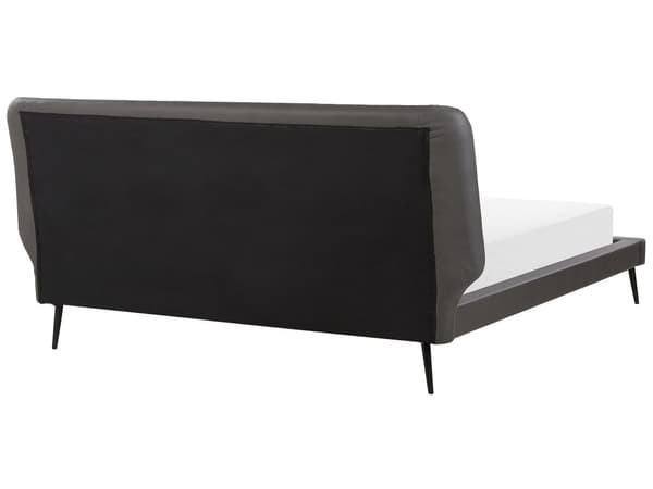 Seng Grå Imitert Skinn 180 x 200 cm Dekorativ Sengegavl Moderne Soverom