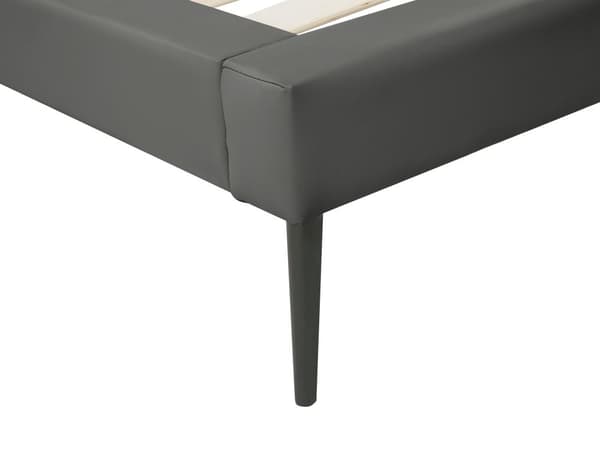 Seng Grå Imitert Skinn 180 x 200 cm Dekorativ Sengegavl Moderne Soverom