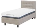 Miniatyrbilde 4 av 11: Elektrisk seng Beige Polstret Lin 80 x 200 cm Justerbar med fjernkontroll Sengegavl Moderne Minimalistisk Soverom