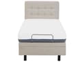 Miniatyrbilde 6 av 11: Elektrisk seng Beige Polstret Lin 80 x 200 cm Justerbar med fjernkontroll Sengegavl Moderne Minimalistisk Soverom