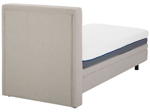 Elektrisk seng Beige Polstret Lin 80 x 200 cm Justerbar med fjernkontroll Sengegavl Moderne Minimalistisk Soverom