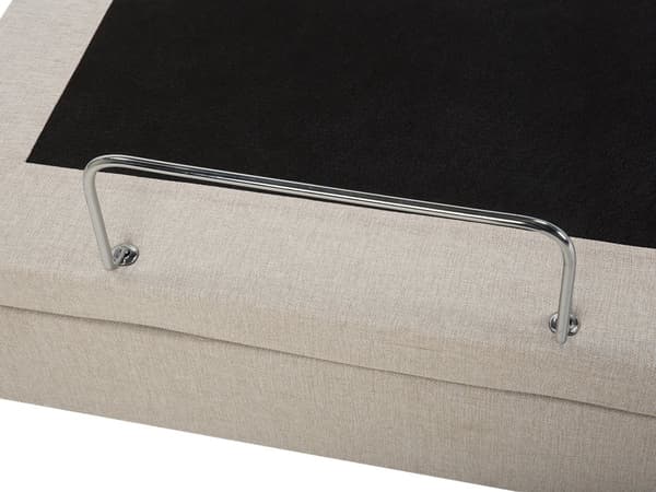 Elektrisk seng Beige Polstret Lin 80 x 200 cm Justerbar med fjernkontroll Sengegavl Moderne Minimalistisk Soverom