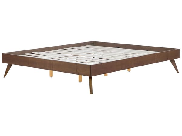 Dobbeltseng Brun MDF-trelook 180 x 200 cm Gummitre Sengegavl Klassisk