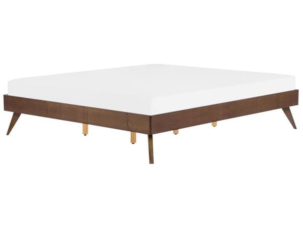 Dobbeltseng Brun MDF-trelook 180 x 200 cm Gummitre Sengegavl Klassisk