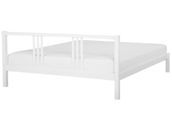 Seng Hvit Tre 180 x 200 cm Sengestativ Lamellbunn Moderne