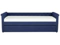 Miniatyrbilde 7 av 11: Enkeltseng Blå Polyester 90 x 200 cm Junior Sovesofa med uttrekkbar del til dobbeltseng Vattert ryggstøtte til Barnerommet Multifunksjonell Design