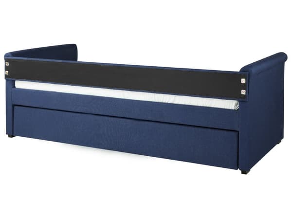 Enkeltseng Blå Polyester 90 x 200 cm Junior Sovesofa med uttrekkbar del til dobbeltseng Vattert ryggstøtte til Barnerommet Multifunksjonell Design