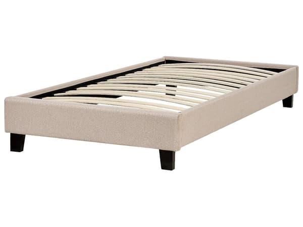 Enkeltseng Beige polyesterstoff 90 x 200 cm Sengestativ til barnerom Tilbehør til gjesteseng Soverom Soverom Sengestativ til soverom