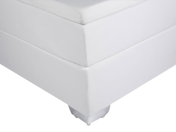 Kontinentalseng hvit skinnmetallben 140 x 200 trekvart sengeboks madrass med sengeramme og sengegavl Moderne komfortabel kvalitetsseng