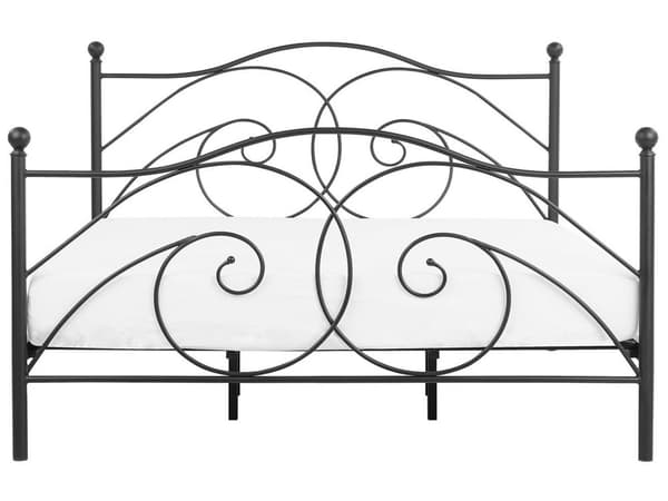 Seng Svart Metall 180 x 200 Ribbebunn Romantisk design Klassisk Innredning Soverom Dekorativ