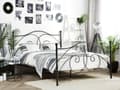 Miniatyrbilde 2 av 8: Seng Svart Metall 180 x 200 Ribbebunn Romantisk design Klassisk Innredning Soverom Dekorativ
