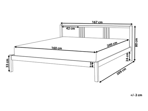 Seng Hvit Tre 160 x 200 cm Sengestativ Lamellbunn Moderne