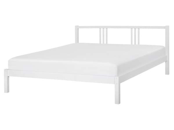 Seng Hvit Tre 160 x 200 cm Sengestativ Lamellbunn Moderne