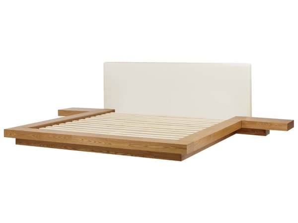 Japansk Stil Sengeramme Lyst Tre Farge 180 x 200 cm Trefinér Lavprofil til Soverom