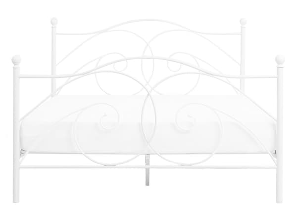 Seng Hvit Metall 140 x 200 Ribbebunn Romantisk design Klassisk Innredning Soverom Dekorativ
