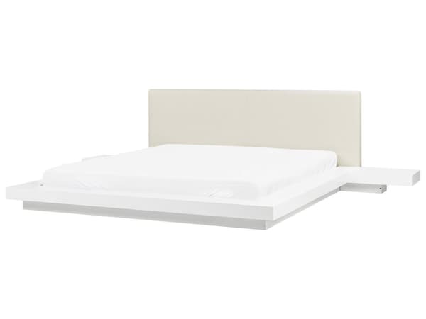 Japansk Stil Sengeramme Hvit Farge 180 x 200 cm Trefinér Lavprofil til Soverom