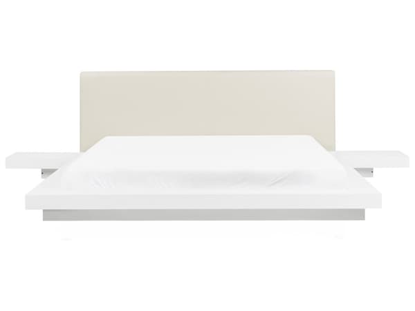 Japansk Stil Sengeramme Hvit Farge 180 x 200 cm Trefinér Lavprofil til Soverom