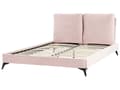 Miniatyrbilde 6 av 11: Seng Fløyel Rosa 140 x 200 cm Med sengegavl Moderne Glamourøs Klassisk Soverom