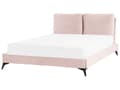 Miniatyrbilde 1 av 11: Seng Fløyel Rosa 140 x 200 cm Med sengegavl Moderne Glamourøs Klassisk Soverom