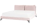 Miniatyrbilde 1 av 11: Seng Fløyel Rosa 180 x 200 cm Med sengegavl Moderne Glamourøs Klassisk Soverom
