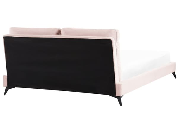 Seng Fløyel Rosa 160 x 200 cm Med sengegavl Moderne Glamourøs Klassisk Soverom