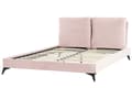 Miniatyrbilde 6 av 11: Seng Fløyel Rosa 160 x 200 cm Med sengegavl Moderne Glamourøs Klassisk Soverom